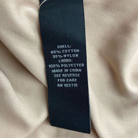 SHARAGANO Women’s Ivory & Tan Lace  Shift Dress Size 6 Sleeveless - Picture 8 of 9